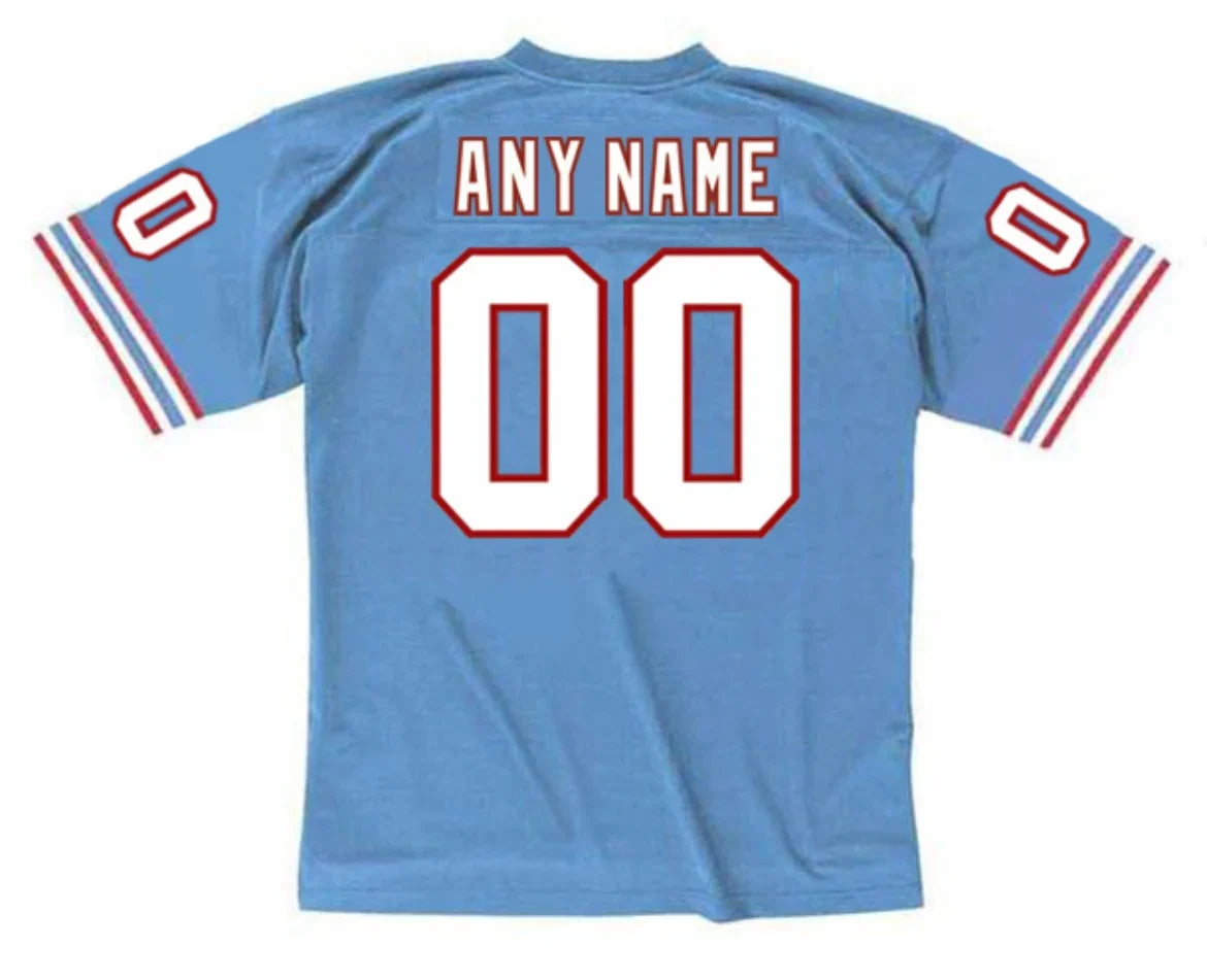 Any name & Number Houston Oilers Light Blue NFL Mitchell & Ness Jersey product image 1, provided for visual reference and