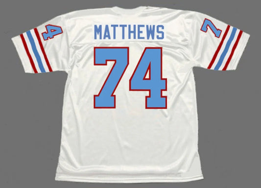 Bruce Matthews Houston Oilers Mitchell & Ness Jersey product image 1, provided for visual reference and product detail review