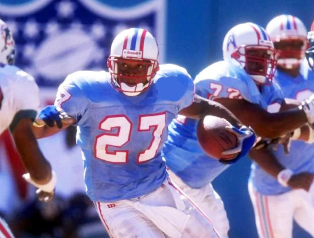 Eddie George Houston Oilers NFL Mitchell & Ness Jersey product image 3, provided for visual reference and product detail