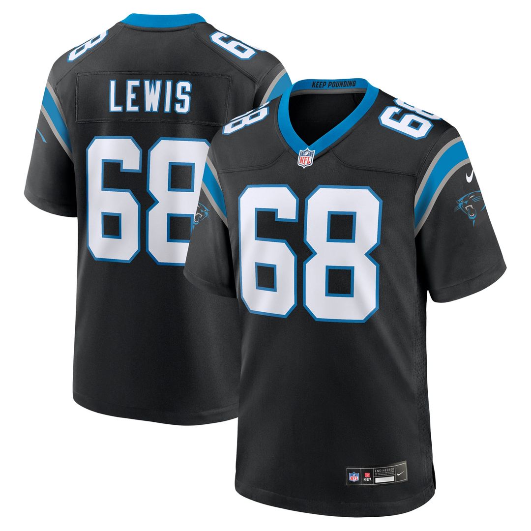 Men's Carolina Panthers Damien Lewis Nike Black Game Jersey product image 1