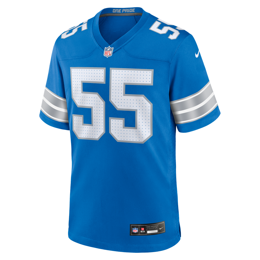 Men's Detroit Lions Derrick Barnes Nike Blue Team Game product image 2