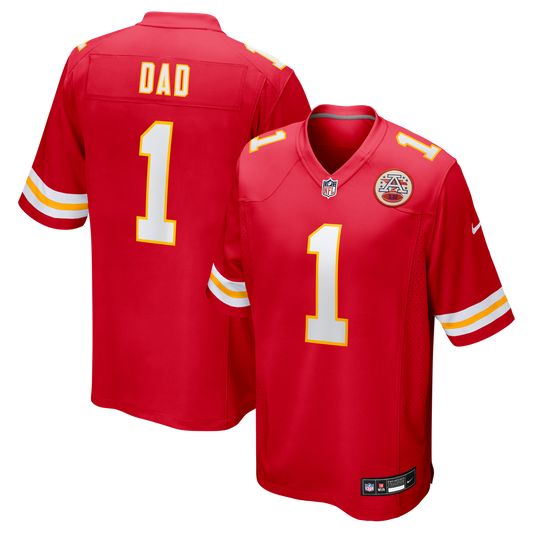 Men's Kansas City Chiefs Number 1 Dad Nike Red Game Jersey product image 1