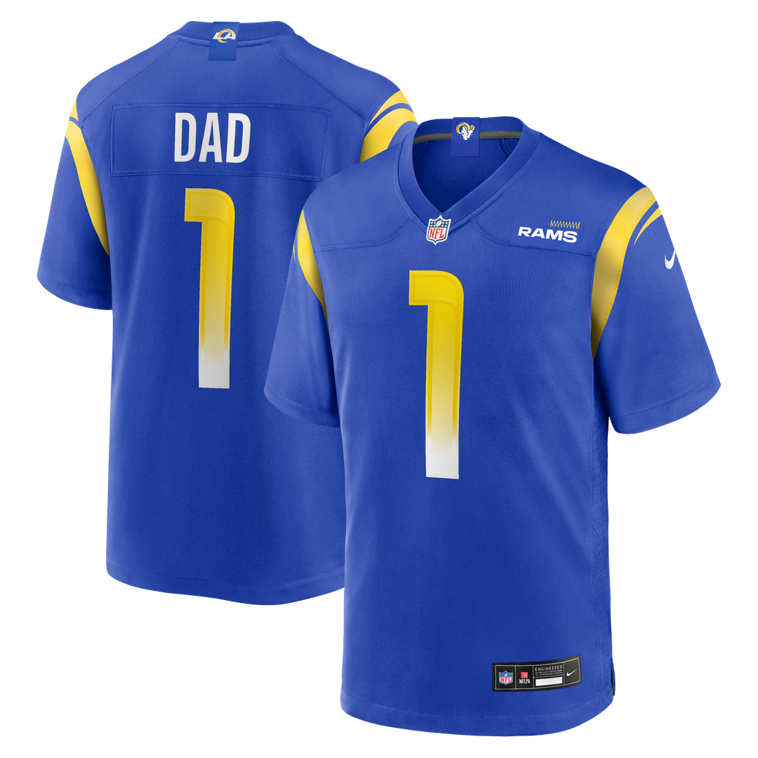 Men's Los Angeles Rams Number 1 Dad Nike Royal Game Jersey product image 1
