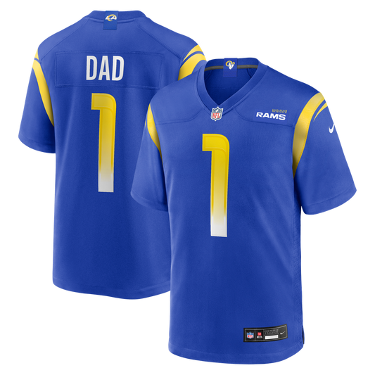Men's Los Angeles Rams Number 1 Dad Nike Royal Game Jersey product image 1