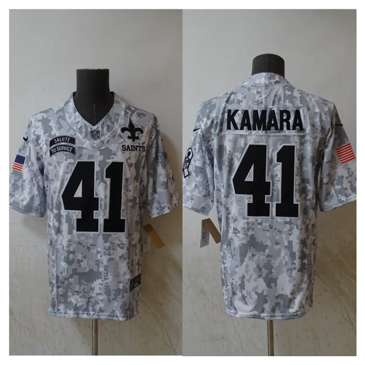 Alvin Kamara New Orleans Saints 2024 Official NFL Nike Salute to Service Jersey product image 1, provided for visual