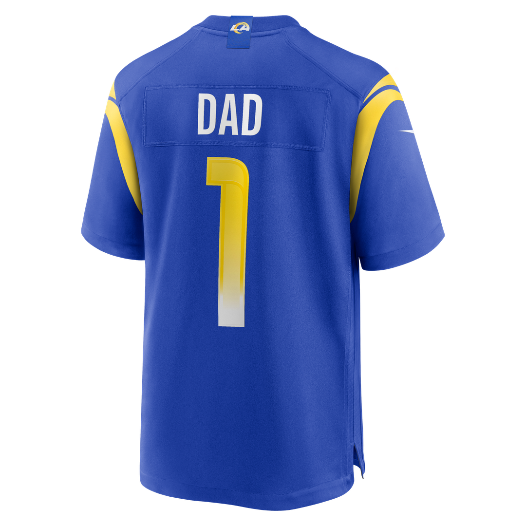 Men's Los Angeles Rams Number 1 Dad Nike Royal Game Jersey product image 3