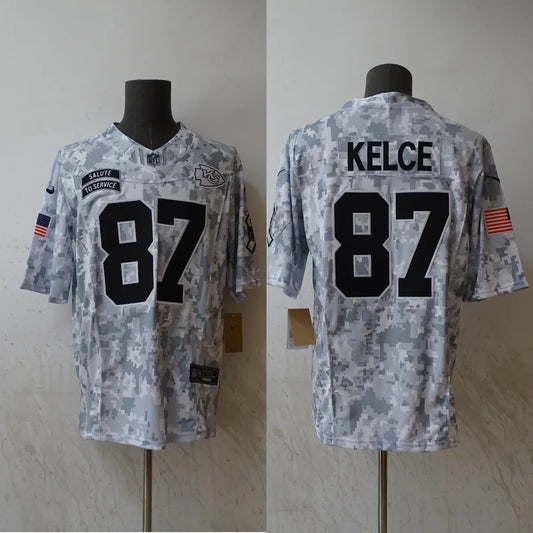 Travis Kelce Kansas City Chiefs 2024 military salute to service Jersey product image 1, provided for visual reference and