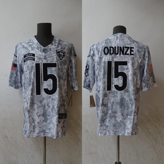 Rome Odunze Chicago Bears 2024 military salute to service Jersey Nike product image 1, provided for visual reference and