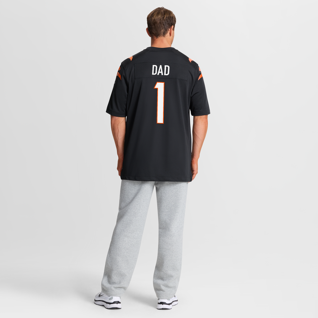 Men's Cincinnati Bengals Number 1 Dad Nike Black Game Jersey product image 8