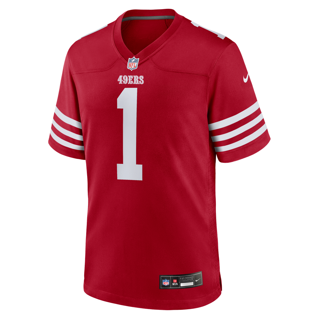 Men's San Francisco 49ers Number 1 Groom Nike Scarlet Game product image 2