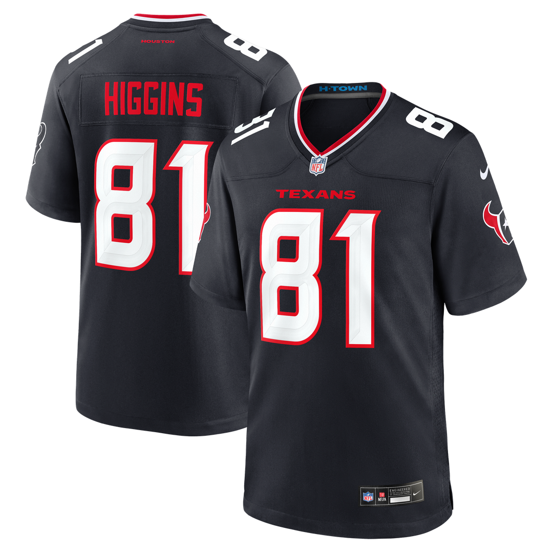 Men's Houston Texans Jayden Higgins Nike Navy Game Jersey product image 1