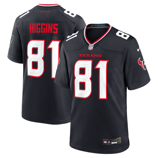 Men's Houston Texans Jayden Higgins Nike Navy Game Jersey product image 1