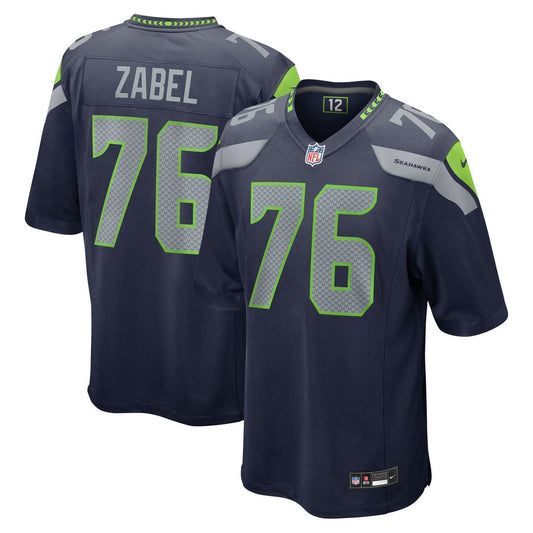Men's Seattle Seahawks Grey Zabel Nike Navy Team Game Jersey product image 1