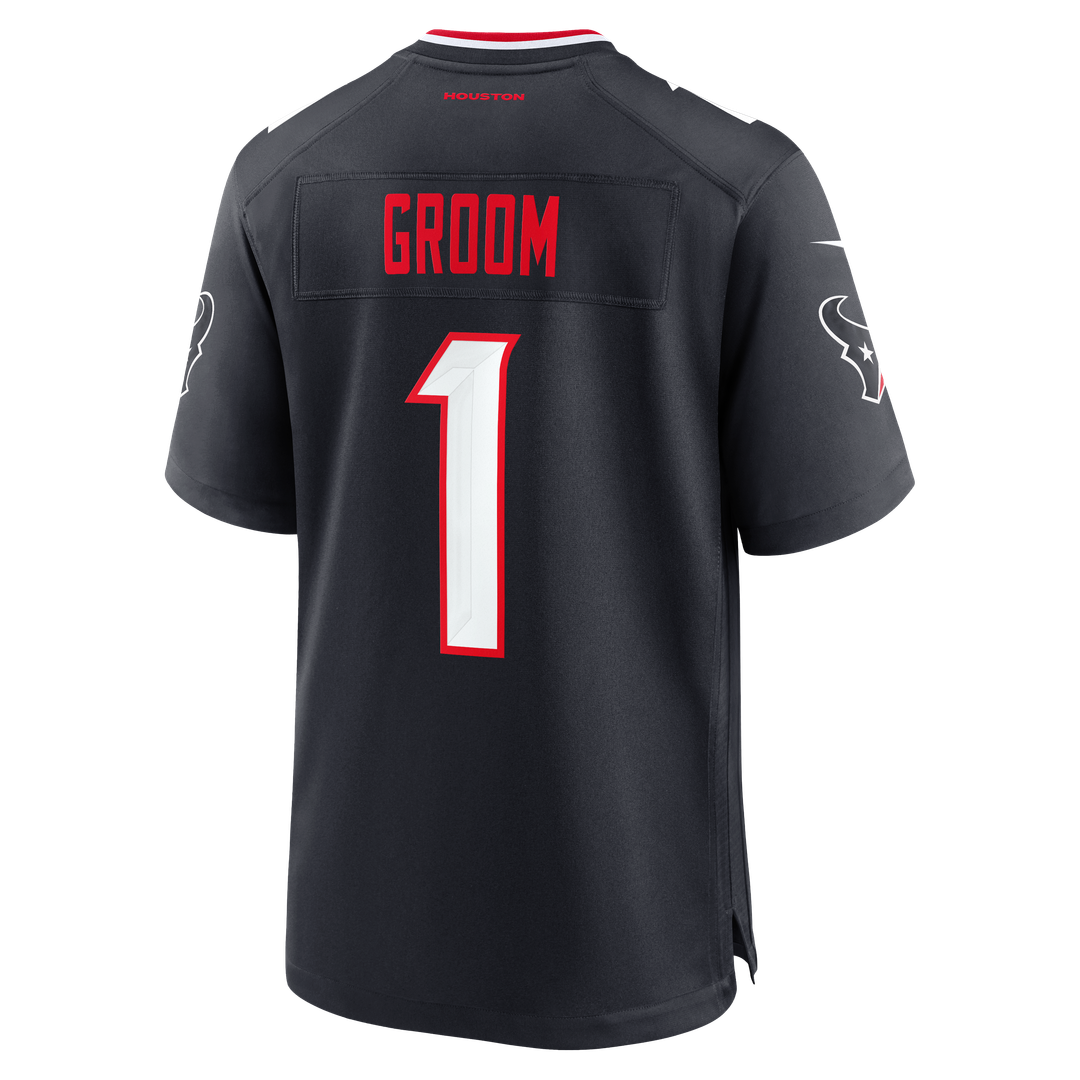 Men's Houston Texans Number 1 Groom Nike Navy Game Jersey product image 3