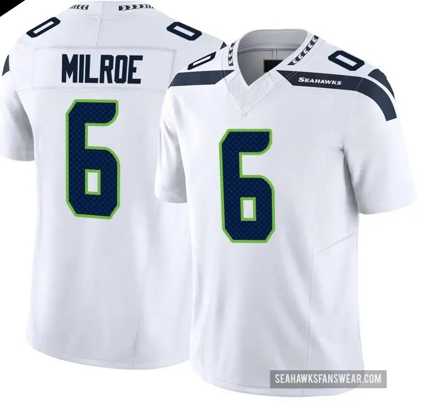 Jalen Milroe YOUTH KIDS Seattle Seahawks Official NFL Nike Jersey white product image 1, provided for visual reference and
