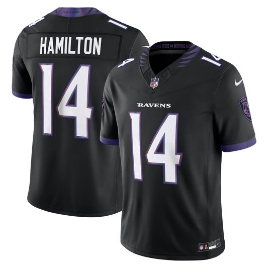 Men's Baltimore Ravens Kyle Hamilton Nike Black Alternate product image 1