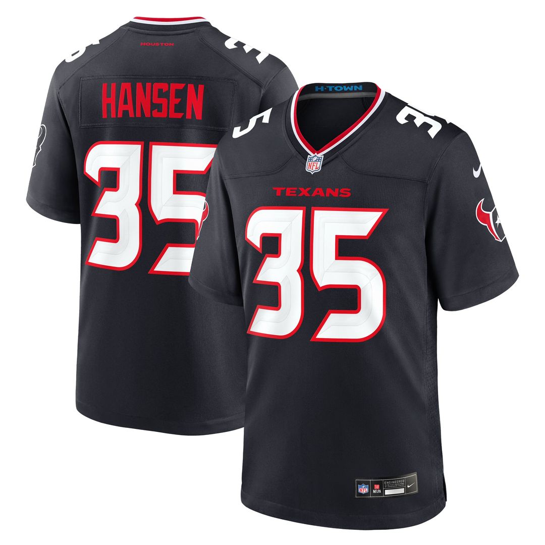 Men's Houston Texans Jake Hansen Nike Navy Team Game Jersey product image 1
