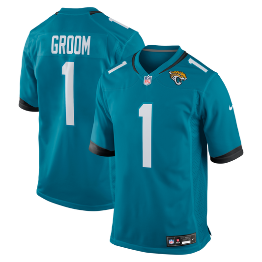 Men's Jacksonville Jaguars Number 1 Groom Nike Teal Game product image 1