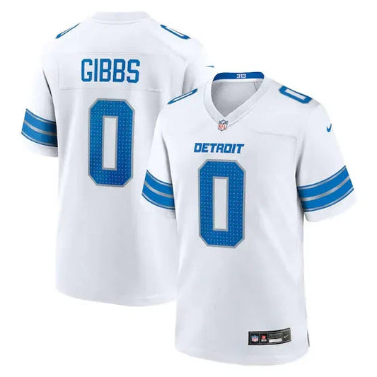 Jahmyr Gibbs YOUTH KIDS Detroit Lions Official NFL Nike Jersey white product image 1, provided for visual reference and