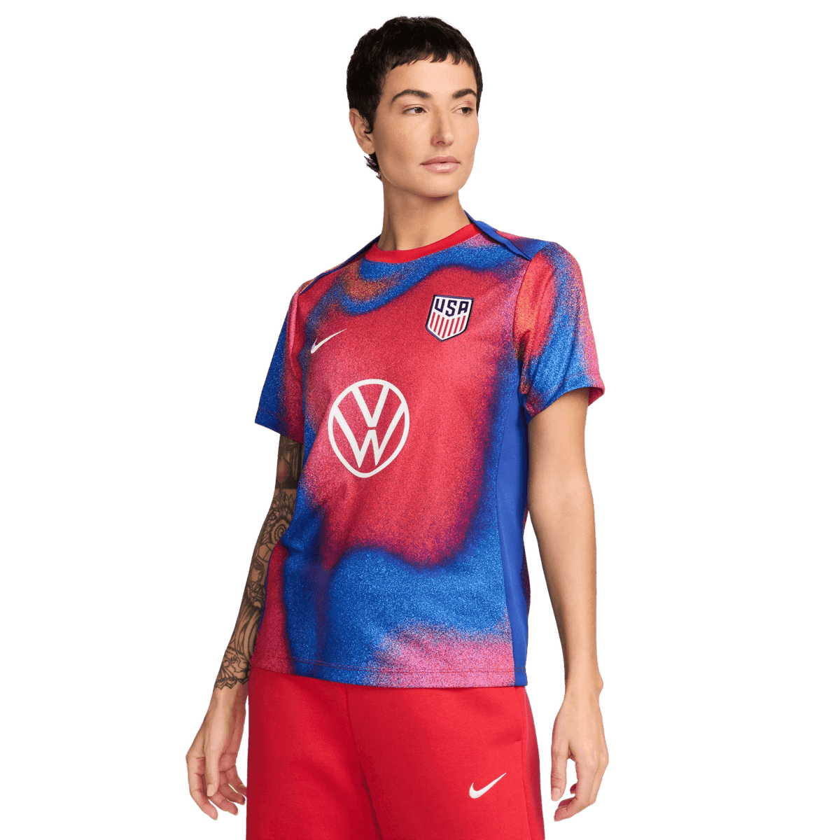 Nike USA Academy Pro Womens Pre-Match Jersey product image 1, provided for visual reference and product detail review