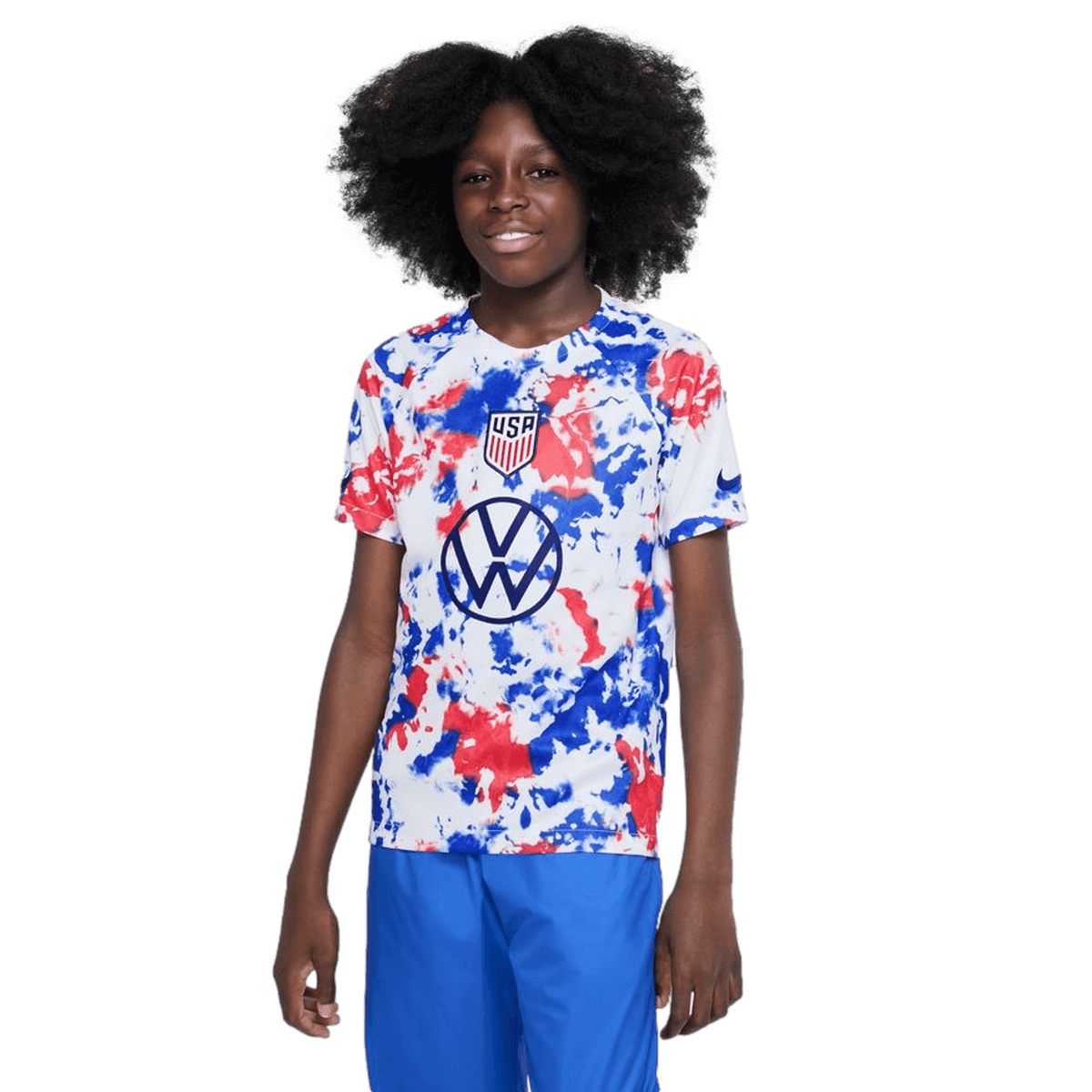 Nike USA Youth Pre-Match Jersey product image 1, provided for visual reference and product detail review