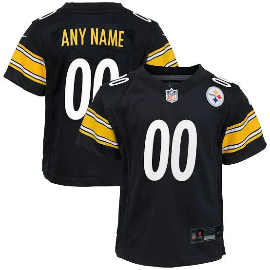 Pittsburgh Steelers Any Name & Number customized YOUTH KIDS Official NFL Jersey black product image 1, provided for visual