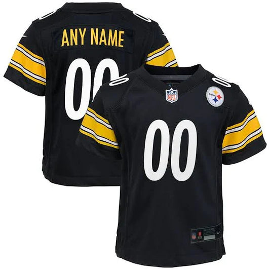 Pittsburgh Steelers Any Name & Number customized YOUTH KIDS Official NFL Jersey black product image 1, provided for visual