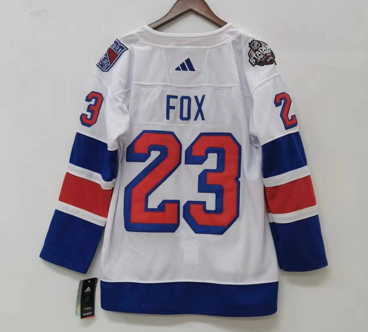 Adam Fox New York Rangers Jersey 2024 Winter Classic product image 1, provided for visual reference and product detail review