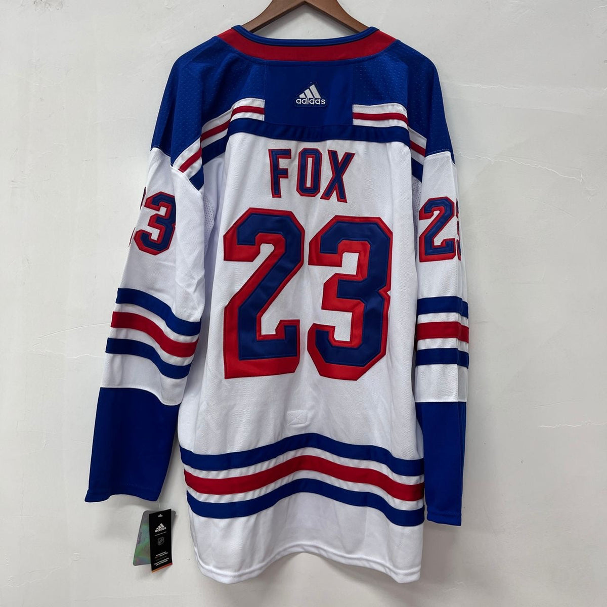 Adam Fox New York Rangers Jersey White product image 1, provided for visual reference and product detail review