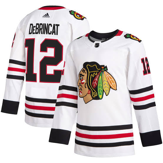 Alex Debrincat Chicago Blackhawks Official NHL Adidas Jersey white product image 1, provided for visual reference and