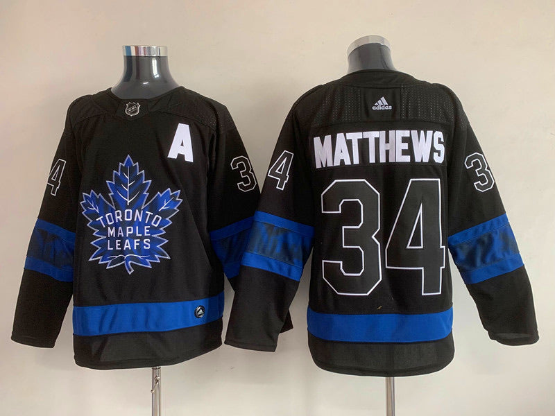 Auston Matthews Toronto Maple Leafs Official NHL Adidas Jersey black product image 1, provided for visual reference and