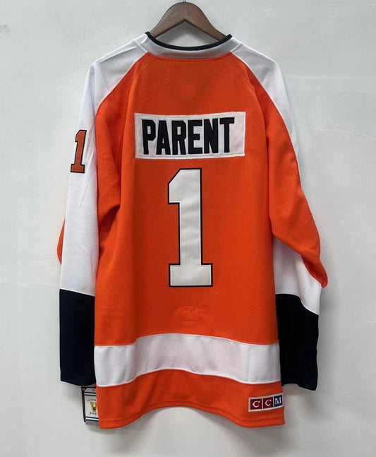 Bernie Parent Philadelphia Flyers Jersey CCM product image 1, provided for visual reference and product detail review
