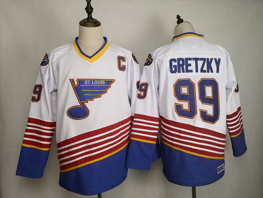 Wayne Gretzky St. Louis Blues Official NHL CCM Jersey product image 1, provided for visual reference and product detail