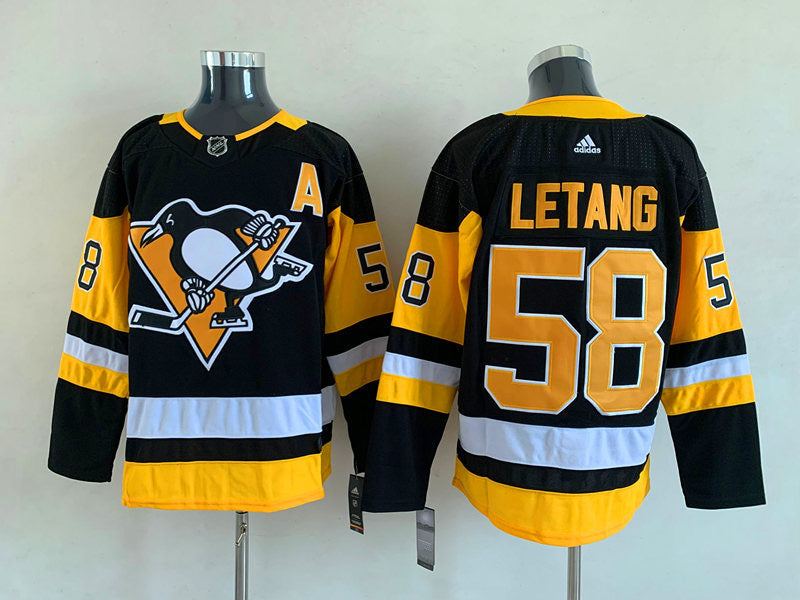 Kris Letang Pittsburgh Penguins Official NHL Adidas Jersey black product image 1, provided for visual reference and product