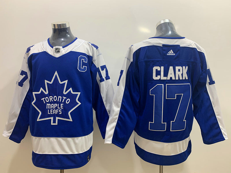 Wendel Clark Toronto Maple Leafs Official NHL Adidas Jersey blue product image 1, provided for visual reference and product