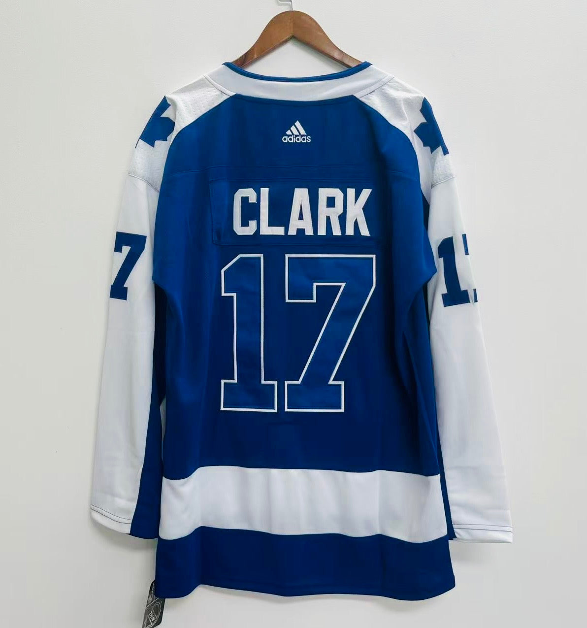 Wendel Clark Toronto Maple Leafs Official NHL Adidas Jersey blue product image 2, provided for visual reference and product