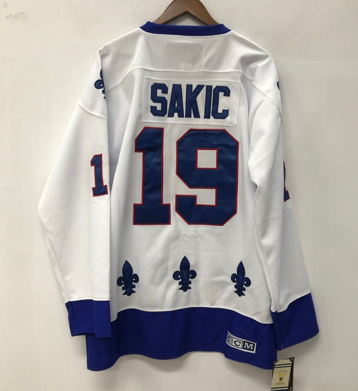 Joe Sakic Quebec Nordiques Official NHL CCM jersey product image 1, provided for visual reference and product detail review