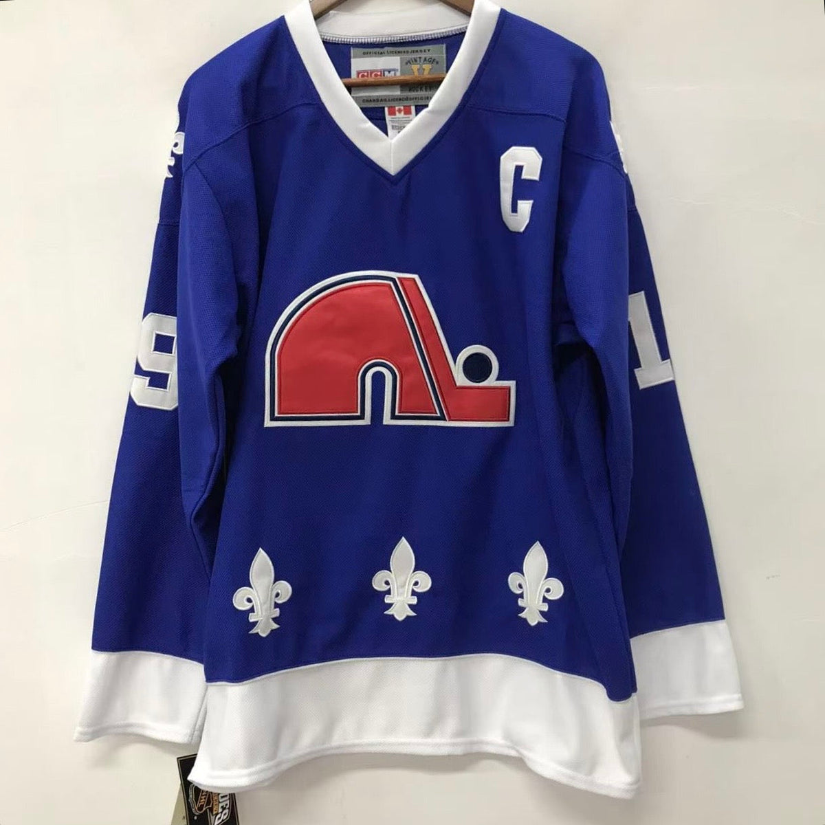Joe Sakic Quebec Nordiques Official NHL Jersey CCM blue product image 3, provided for visual reference and product detail