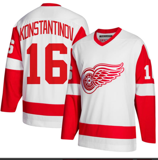 Vladimir Konstantinov Detroit Red Wings Official NHL Jersey CCM White product image 1, provided for visual reference and