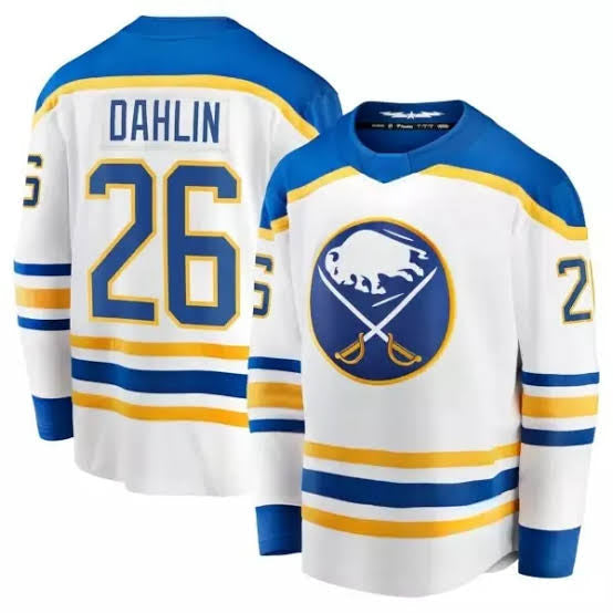 Rasmus Dahlin Buffalo Sabres Official NHL Fanatics Jersey white product image 1, provided for visual reference and product