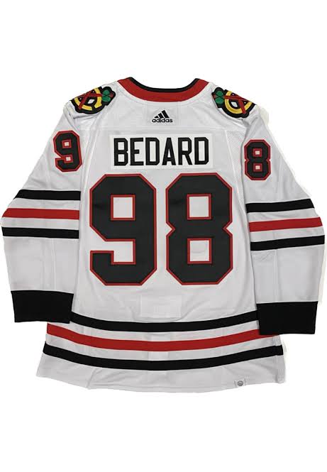 Connor Bedard Chicago Blackhawks Official NHL Adidas Jersey White product image 1, provided for visual reference and product