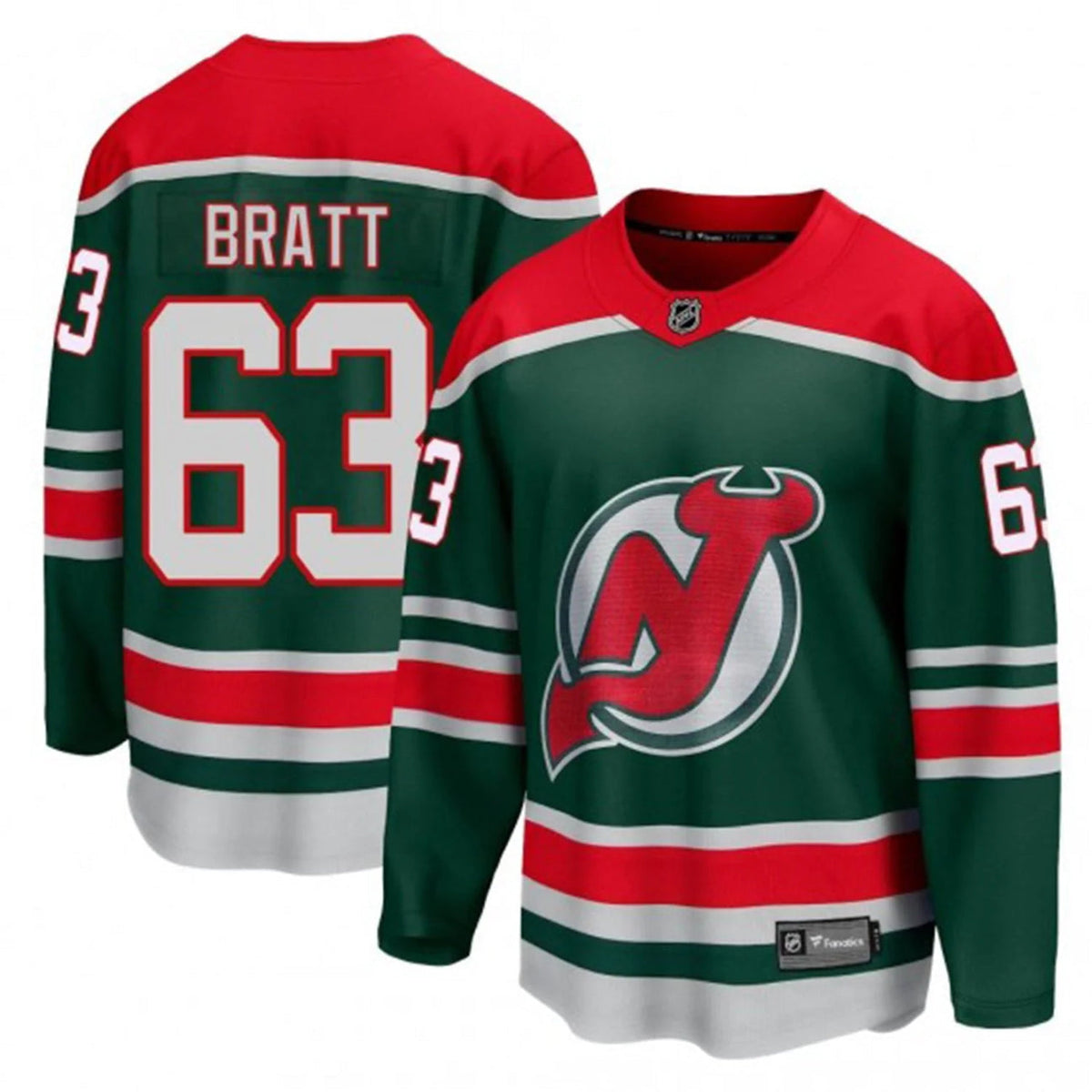 Jesper Bratt New Jersey Devils Official NHL Adidas Custom Jersey Retro product image 1, provided for visual reference and
