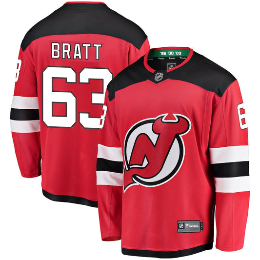 Jesper Bratt New Jersey Devils Official NHL Adidas Jersey product image 1, provided for visual reference and product detail
