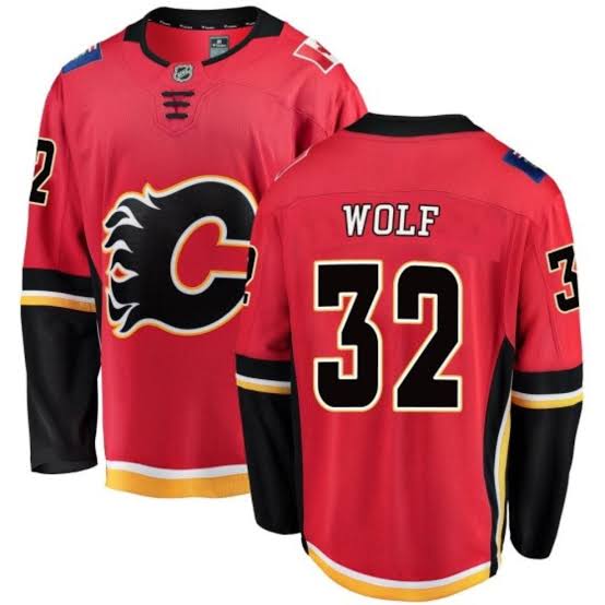 Dustin Wolf Calgary Flames Official NHL Adidas Jersey product image 1, provided for visual reference and product detail