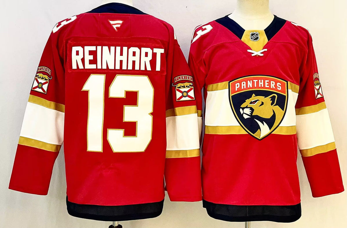 Sam Reinhart Florida Panthers Official NHL Fanatics Jersey Red product image 1, provided for visual reference and product
