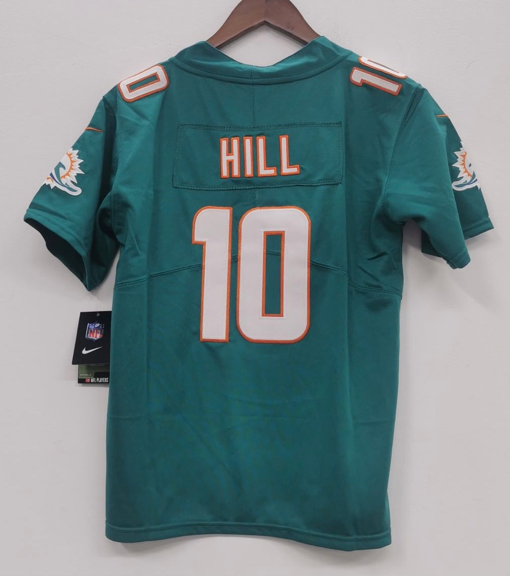 Tyreek Hill Miami Dolphins YOUTH Jersey product image 1, provided for visual reference and product detail review
