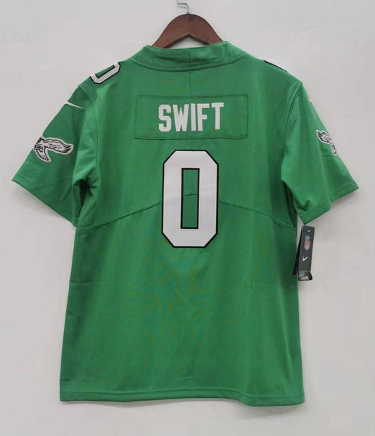 D'Andre Swift YOUTH Philadelphia Eagles Kelly Green Jersey product image 1, provided for visual reference and product detail