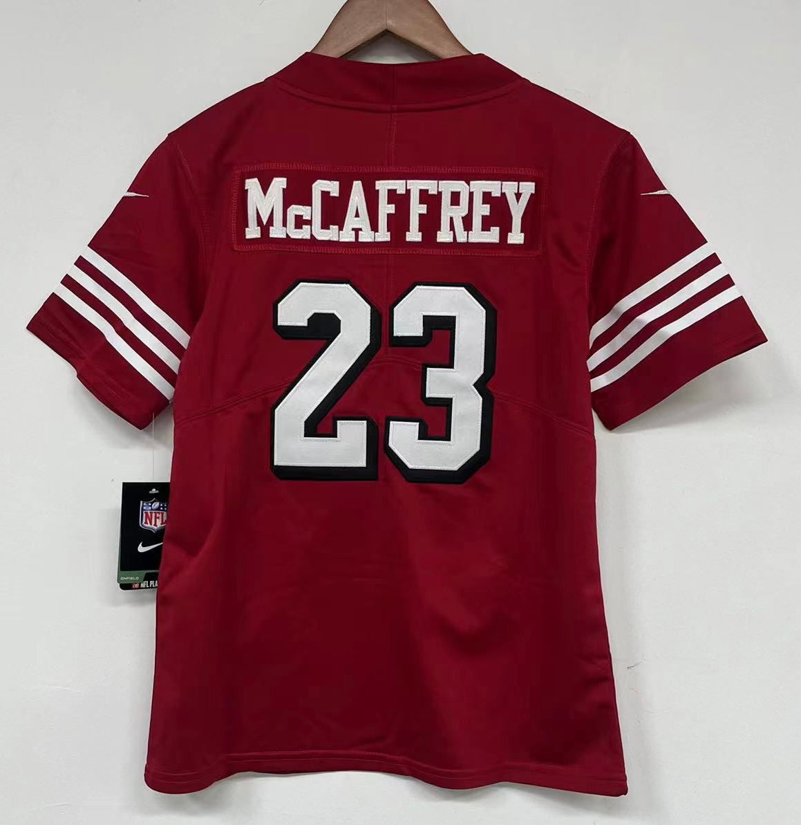 Christian McCaffrey San Francisco 49ers YOUTH Jersey product image 2, provided for visual reference and product detail review