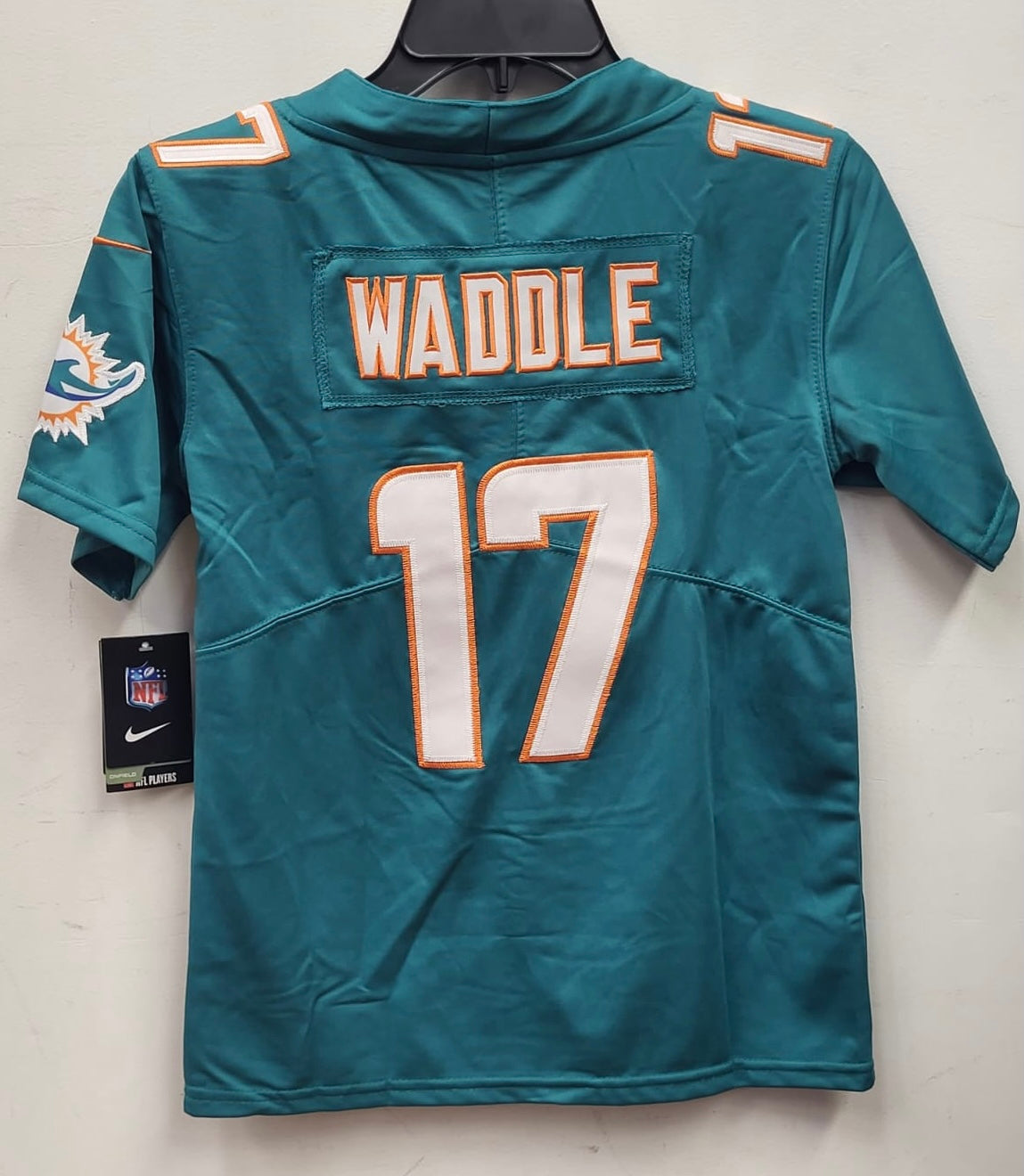 Jaylen Waddle Miami Dolphins YOUTH Jersey product image 1, provided for visual reference and product detail review
