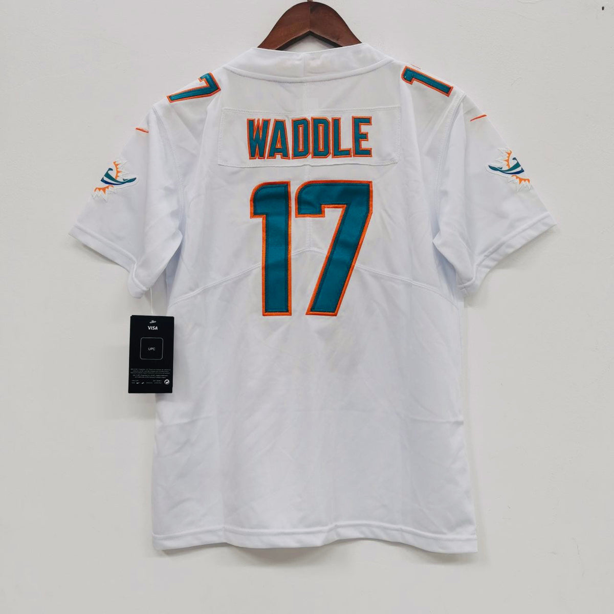 Jaylen Waddle Miami Dolphins YOUTH Jersey White product image 1, provided for visual reference and product detail review
